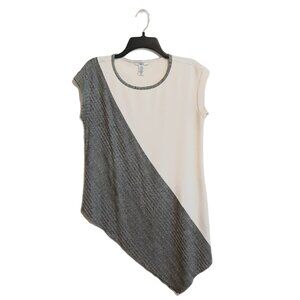 Bar III Gray and White Angled Dress